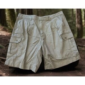 Mens 40x8 Camel Trophy Adventure Wear Cotton Beige Cargo Shorts Outdoors